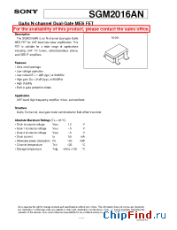 Datasheet SGM2016 manufacturer SONY